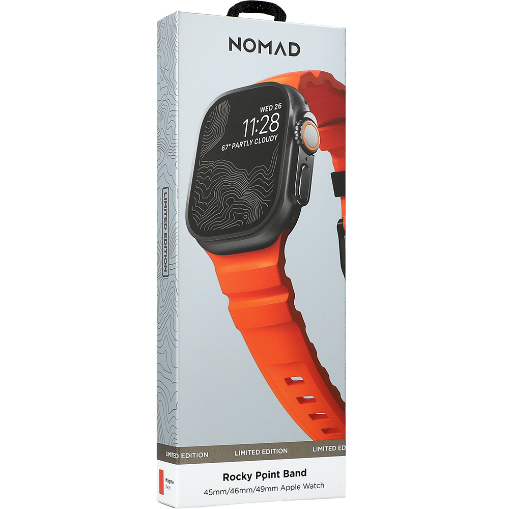 Pasek Nomad Rocky Point Band do Apple Watch 49/46/45/44 mm, pomarańczowo-czarny